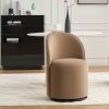 Set Of 1 Upholstered Kitchen & Dining Room Barrel Chair, Mid Century Modern Round Velvet Dining Chair