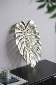 24.8x17.3x2" Gold Monstera Leaf Wall DÃƒÂ©cor