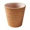 Rattan Bathroom Wastebasket, 2.5 Gallons, Natural Brown, Hand-Woven Design