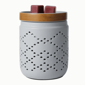 Quilted Grey Ceramic Electric Plug-In Wax Melt Warmer, Scent Warmer