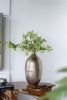 8.5x8.5x18.5" Aluminum Vase, Gold Streaks