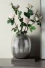 12.5x12.5x15" Aluminum Vase, Silver Streaks