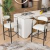 Barstools Set of 2, Counter Height Upholstered Bar Stools with Back for Kitchen Island