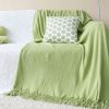 SOGA Green Acrylic Knitted Throw Blanket Ã¢â‚¬â€œ Soft and Cozy Decorative Blanket for Bed, Sofa, Couch, or Living Room