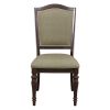 Dark Cherry Finish Dining Chairs Set of 2 Upholstered Seat and Back Nailhead Trim Wooden Furniture Side Chairs Set