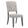 Beige and Weathered Grey Oak Tufted Back Side Chairs (Set of 2)