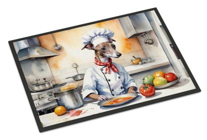 NEW Italian Greyhound The Chef Doormat Front Door Mat Indoor Outdoor Rugs for Entryway, Non Slip Washable Low Pile, 18H X 27W