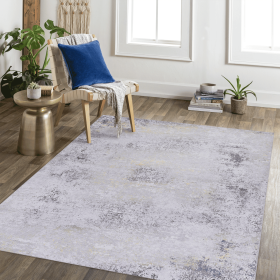 LOOM & LUXE 5x8 Area Rug, Washable Rug, Low-Pile, Non-Slip, Non-Shedding, Foldable, Kid & Pet Friendly - Area Rugs for living room, bedroom