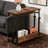 Height adjustable desk, home office desk, computer desk, mobile coffee table, sofa side table, with storage space