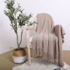 SOGA Coffee Diamond Pattern Knitted Throw Blanket with Tassels Ã¢â‚¬â€œ Warm, Cozy Woven Cover for Bed, Sofa, Couch, or Home DÃƒÂ©cor