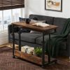 Height adjustable desk, home office desk, computer desk, mobile coffee table, sofa side table, with storage space