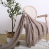 SOGA Coffee Diamond Pattern Knitted Throw Blanket with Tassels Ã¢â‚¬â€œ Warm, Cozy Woven Cover for Bed, Sofa, Couch, or Home DÃƒÂ©cor