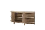 Curved 2-Door Console Table w/ Marble Top