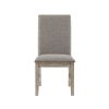 Set of 2 Side Chairs Upholstered Backrest Seat Nailhead Trim Brown Gray Finish Dining Furniture