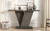 Mirod Console Table with Natural Wood Veneer,V-Base Design for Classic Versatility ,Perfect for Displaying Your Favorite Items, Easy Assembly