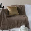 SOGA Coffee Acrylic Knitted Throw Blanket Ã¢â‚¬â€œ Soft and Cozy Decorative Blanket for Bed, Sofa, Living Room, or Couch