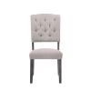 Beige and Weathered Grey Oak Tufted Back Side Chairs (Set of 2)
