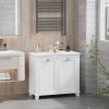 Laundry Organizer Freestanding Bathroom Cabinet 2 Tilt Out Hamper White