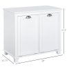 Laundry Organizer Freestanding Bathroom Cabinet 2 Tilt Out Hamper White