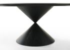 Haven 59" Round Ebony Black Pedestal Dining Table with Hourglass Base