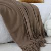 SOGA Coffee Acrylic Knitted Throw Blanket Ã¢â‚¬â€œ Soft and Cozy Decorative Blanket for Bed, Sofa, Living Room, or Couch