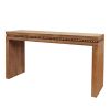 64in Rustic Wood Console Table Ã¢â‚¬â€œ Elegant Entryway Table with Decorative Beaded Trim