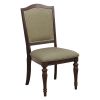 Dark Cherry Finish Dining Chairs Set of 2 Upholstered Seat and Back Nailhead Trim Wooden Furniture Side Chairs Set
