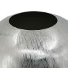 12.5x12.5x15" Aluminum Vase, Silver Streaks