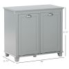 Laundry Ease: Gray Tilt-Out Two-Compartment Bathroom Laundry Sorter Cabinet