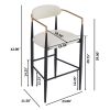 Barstools Set of 2, Counter Height Upholstered Bar Stools with Back for Kitchen Island