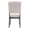 Beige and Weathered Grey Oak Tufted Back Side Chairs (Set of 2)