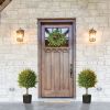 21.7" Set of 2 Artificial Topiary Trees, Cedar Faux Topiaries, Fake Plants for Home Indoor outdoor Decor