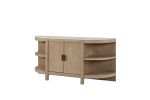 Curved 2-Door Console Table w/ Marble Top