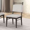 Modern Dark Walnut 2pc Side Chairs Upholstered Seat Polyester Rubber wood Dining Room Furniture