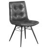 Charcoal and Gunmetal Tufted Back Dining Chairs (Set of 4)