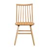 Chic Curved Backrest Side Chairs Set of 2 Natural Oak Finish Windsor Dining Chairs Wooden Furniture