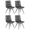 Charcoal and Gunmetal Tufted Back Dining Chairs (Set of 4)