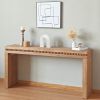 64in Rustic Wood Console Table Ã¢â‚¬â€œ Elegant Entryway Table with Decorative Beaded Trim