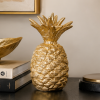 8" Gold Cast Iron Pineapple Hand Painted Sculpture
