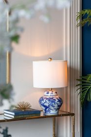 D12x19.3" Blue and White Ceramic Vase Lamp