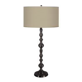 Nashville Bronze Buffet Lamp - Solid Shade Options (Color: Linen Tan)