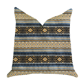 Plutus Daphne Diamante Textured Luxury Throw Pillow (Color: Blue, Black, Brown, size: Double sided  26" x 26")