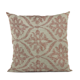 Plutus Beige, Red Flowers Jacquard Luxury Throw Pillow (Color: Beige, Red, size: Double sided  16" x 16")