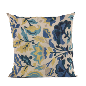 Plutus Blue Mountain Flower Floral Luxury Throw Pillow (Color: Blue, size: Double sided  26" x 26")