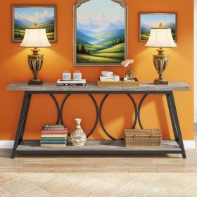 Console Table, Industrial Sofa Table Behind Couch (Option: Grey)