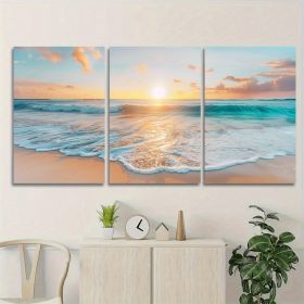 3pcs Wood Frame Canvas Print Decorative Painting, Sea Life Octopus Turtle Seahorse Watercolor Art Painting--Selling On Temu Is Prohibited (Option: 32x24inch)