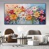 Hand Painted Oil Painting Abstract Flower oil Painting On Canvas Boho Wall Decor Original Floral Painting Large Textured Wall Art Custom Living room H