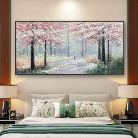 Hand Painted Oil Painting Blooming Colorful Tree On Canvas Abstract Plant Floral oil Painting Tree Landscape Bohemian Style Wall Deco Large Wall Art H (Style: 01, size: 100x150)