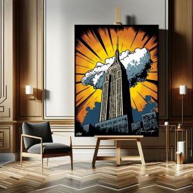 New York Canvas Pop Art Extra Large Wall Art Pop Art Wall Art Comic Art Pop Culture Wall Art Graffiti Painting Boyfriend Birthday Gift (Style: 01, size: 120x160cm)