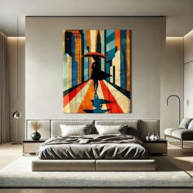 Mid Century Modern Figure Wall Art Retro Hand Painted Oil Painting Mid Century Modern Decor Living Room Luxurious Wall Art Elegant Gifts (Style: 01, size: 140x210cm)